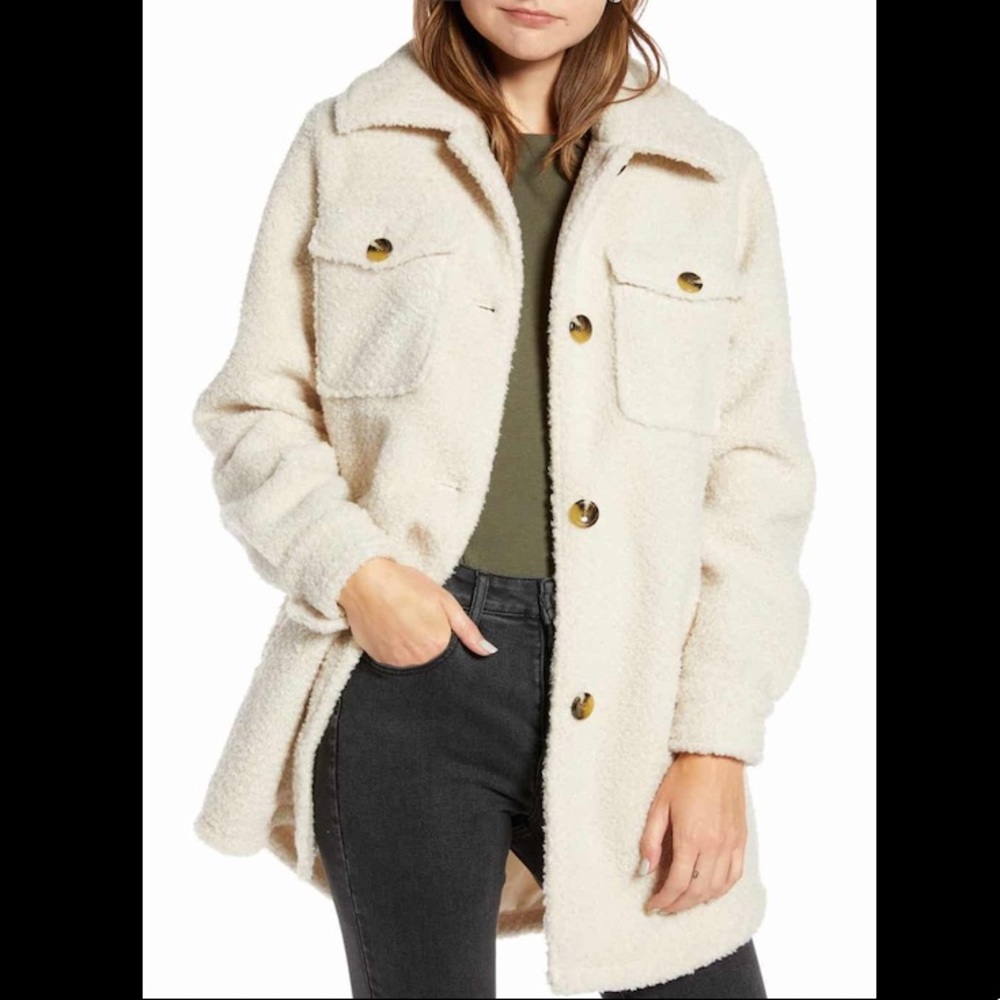 TEDDY JACKET/ COAT- CREAMY WHITE COLOR- NEW